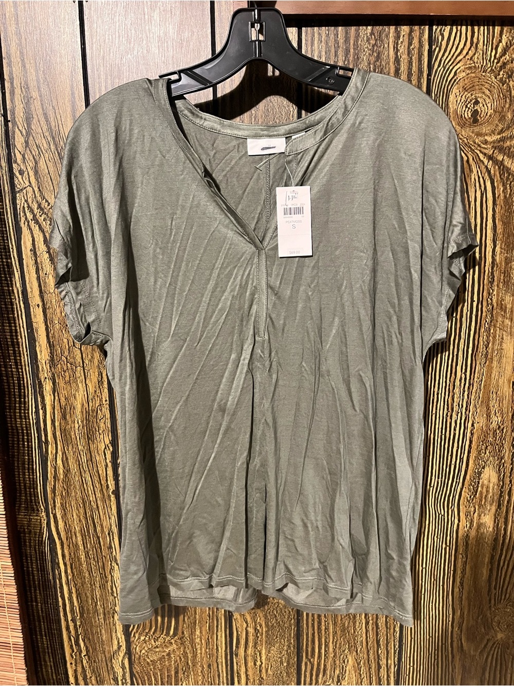J. Jill Olive V-Neck Short Sleeve Top